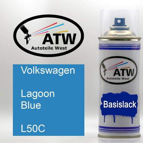 Volkswagen, Lagoon Blue, L50C: 400ml Sprühdose, von ATW Autoteile West.